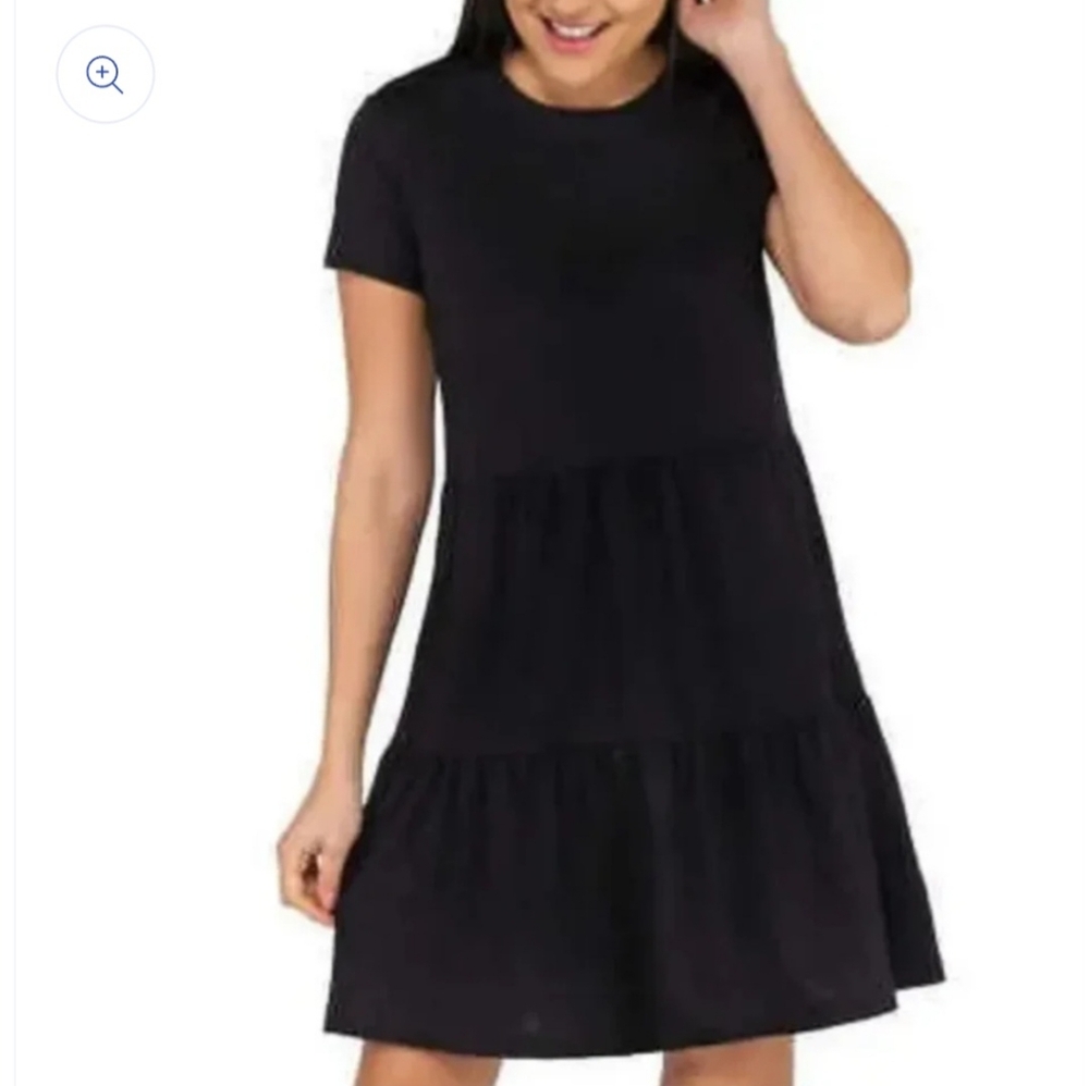 Nicole Miller Babydoll Black Tiered Dress - Picture 8 of 8
